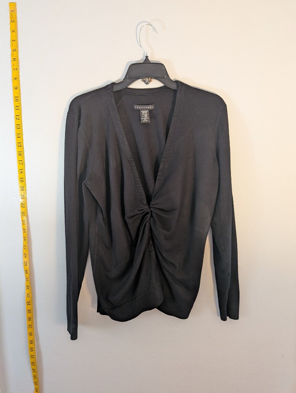 Apostrophe Black Twist-Front V-Neck Sweater